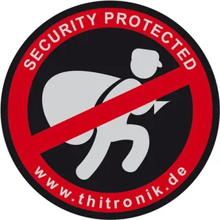 Thitronik 100940 Warnaufkleber Security Protected 3 Stück