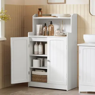 VASAGLE Badezimmerschrank 30 x 60 x 100 cm wolkenweiß