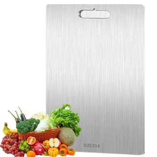 Titan-Schneidebrett – Titan-Schneidebretter für die Küche, 100 % reines Titan, Schneidebretter für die Küche, doppelseitig, lebensmittelechtes Titanbrett (einfarbig, 23 x 34 cm)