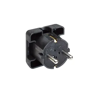 Bachmann Schutzkontaktstecker, schwarz flach