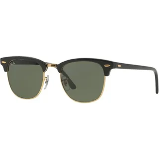 Ray-Ban Clubmaster RB3016 W0365 51-21 polished black on gold/green