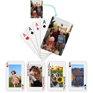 Personalisierte Spielkarten mit Foto, benutzerdefinierte Bild Standard Pokerkarten, erstellen Sie Ihre eigenen lustigen Decks Karten für Party Spiele, Geschenke für Geburtstag Valentinstag Weihnachten