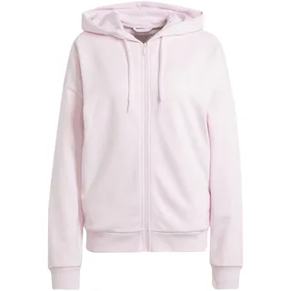 adidas Damen Essentials Linear Full Zip French Terry Hoodie Sweatshirt, Clear pink/White, S