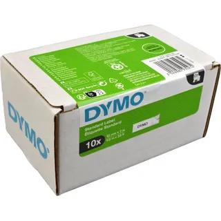 Dymo Label Band D1 2093097 (10x 45013) schwarz auf weiß, 12mm x 7m, 10er Pack