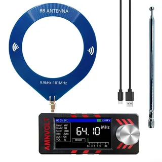 Mini für SI4732 Radio, tragbarer Funkempfänger, Vollband für DSP-Radio-Empfänger, mit integrierten Hi-Z, UKW/AM/LSB/USB-Modi, Taschenformat (blau)