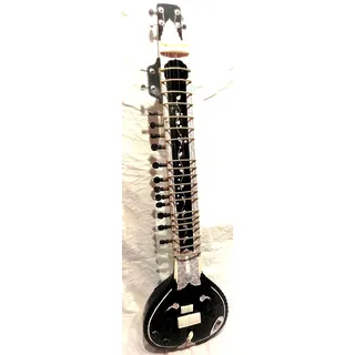 Indische Handarbeit, elektrische Sitar Shri Ravi Shankar Stil Designer Tun Holz Free String & Mizrab + Tasche