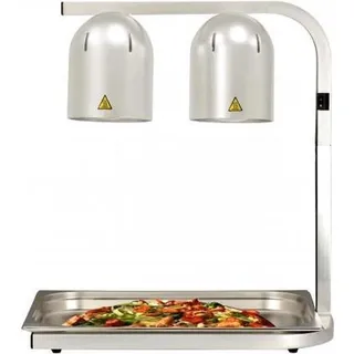 HENDI Wärmebrücke mit 2 Infrarotlampen in silber und 250W