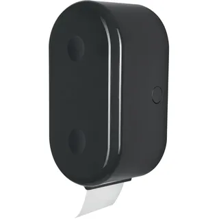 Spirella WC Rollenhalter + Ersatzrollenhalter"Cube" zum kleben oder bohren Schwarz, 30 x 15 x 13 cm