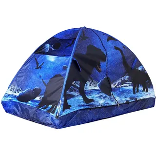 DragonNook Kinderbettzelt – Doppelbett-Spielzelt Traumspielhaus für die Schlafzimmerdekoration Indoor-Spiele Doppelbett-Baldachin (Dinosaurier)