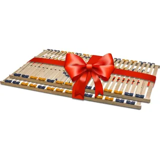 2er Set Lattenrost für Partner "MULTIRA" 90 x 200 cm 7-Zonen 28 Leisten Härtegrad verstellbar
