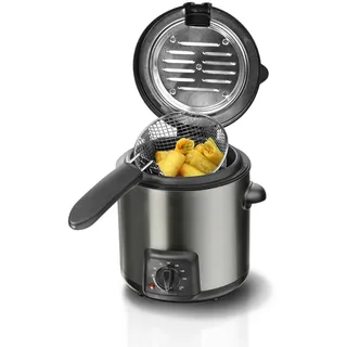 Steba DF 90 Mini-Fritteuse/Fondue-Set/Edelstahlgehäuse/für 1-2 Personen