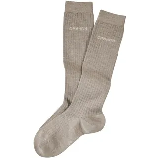 Copenhagen Studios Kniestrümpfe Damen 2x beige meliert Gr.43-46