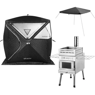 WILLOWYBE Tragbares Outdoor-Sauna-Set mit Saunazelt, Sauna-Holzofen und Schutzabdeckung – für Trockensauna, Kochen und gemeinsame Zeit mit Familie und Freunden.