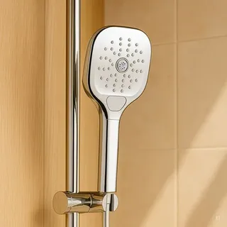 Aquacraft Models AquaCraft Handbrause 120 mm eckig 3 Strahlarten: Regen, Massage & Swirl Spray Wassersparend 6 L/min verchromt