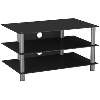 VCM Netasa TV-Rack silber/Schwarzglas