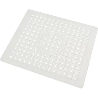31.5x26.2 cm Spülbecken Schutzmatte, Gummi,Spülbeckenmatte mit Abflussloch,rutschfeste Spülbecken Matte,Spülbeckenschutz Zusammenklappbar,Spülbeckeneinlage Eckig für Geschirr und Becken (Weiß)