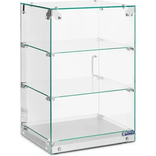 Royal Catering Gastro Tortenvitrine Panoramavitrine 60 l 3 Ebenen, Vorratsbehälter, Silber