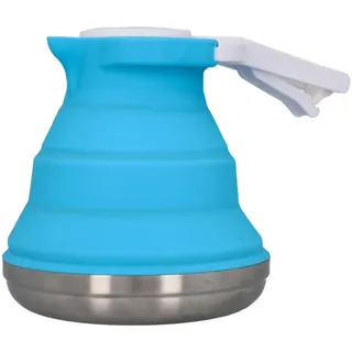 cartrend Caravan Wasserkessel faltbar, Camping Wasserkocher, 1,5 Liter Fassungsvermögen, platzsparend zusammenklappbar, Silikon, Edelstahlboden, ideal für Wohnmobil, Wohnwagen, Reise, blau, 1 Stück