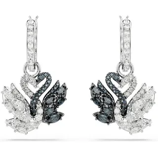Swarovski Creolen Swan Drop schwarz Metallmix MPNR Zirkonia