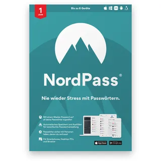 Nordvpn NordPass Premium Password Manager 1 Jahr 6 Geräte