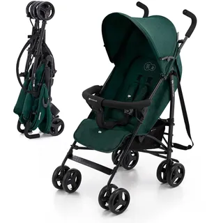 Kinderkraft TIK Kinderwagen, Liegebuggy, Sportwagen, Leicht - 6,5kg, Drehbare Vorderräder, Verstellbarer Griff, Stufenlose Einstellung der Rückenlehne, Schnelles Zusammenklappen, bis zu 17kg, Grün