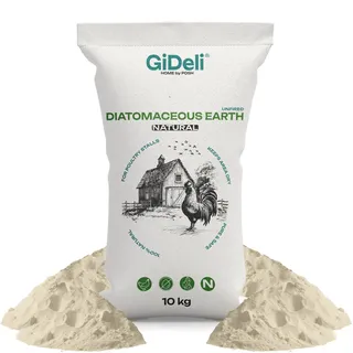 GiDeli Kieselgur 10kg - Diatomeenerde für Hühner & Garten - Amorphes Silikatpulver aus fossilen Kieselalgen, hohe Absorption, als Einstreuzusatz und für das Sandbad geeignet