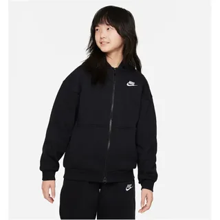 Nike Sportswear Club Fleece Oversized Kapuzenjacke Kinder 010 - black/white XS 122-128 cm)