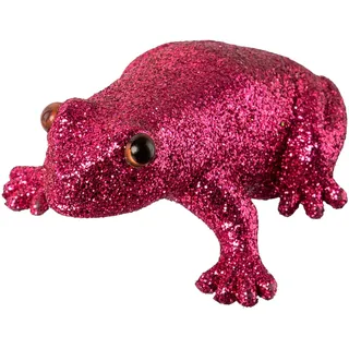 FROSCH glitzernd. 6cm. Funkelnder Glitzerfrosch in rosa PINK