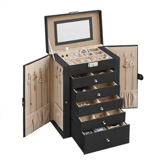 Songmics Schmuckschatulle mit 6 Ebenen,