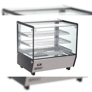 METRO Professional Warmhaltevitrine GHV1120R, Edelstahl/Glas, 67.8 x 56.8 x 68.6 cm, 120 L, Temp.: 30 bis +90°C, 1100 W, 3 Regale, silber