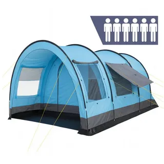 CampFeuer Tunnelzelt XXL hellblau/grau