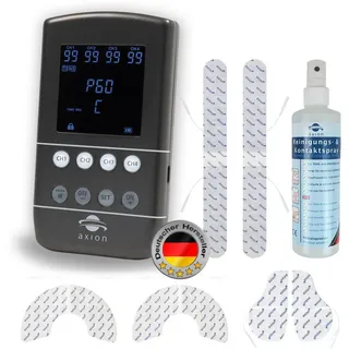 Axion TENS-EMS-Gerät STIM-PRO X9B 4-Kanal mit Akku und Elektrodenset, Neuheit 2025 grau