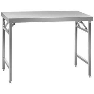 Royal Catering Arbeitstisch 120 x 60 x 90,5 cm Küchentisch 210 kg Klapptisch Edelstahltisch, verschiedene Größen silberfarben 120 cm x 90.5 cm x 60 cm