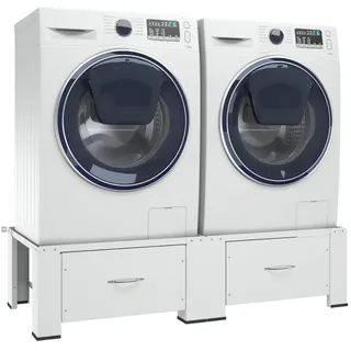 vidaXL Untergestell für Wasch- und Trockenmaschine mit Schubladen Weiß