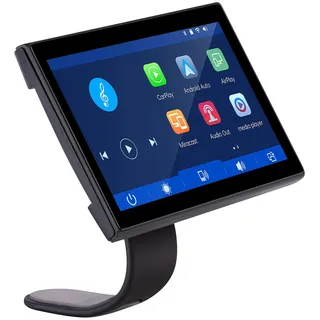 Lescars IPS-HD-Touchscreen 7"/17,8 cm für Apple CarPlay & Android Auto