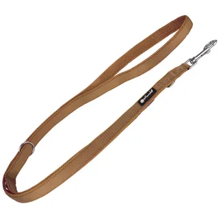 Petlando Hundeleine 2m Mesh, weich gepolstert, atmungsaktiv, leicht & robust, Führleine 3 Fach verstellbar mit Karabiner, Freihandleine, Umhängeleine, Leine für große Hunde, Cognac 230x3cm