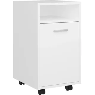 vidaXL Beistellschrank mit Rollen Weiß 33x38x60 cm Holzwerkstoff