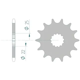 AFAM Ritzel 12 Zähne Kettenrad
