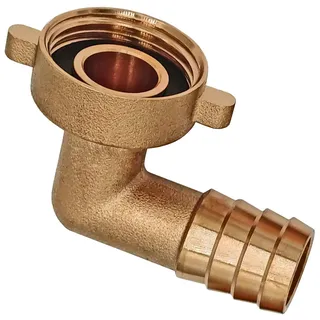 MegaHaustechnik Winkel-Schlauchtülle Außendurchmesser 13mm drehbar mit Überwurf-Mutter Verschraubung mit Dichtung 1/2 Zoll Innengewinde IG, aus Messing, Trinkwasser geeignet, Anschlußstück