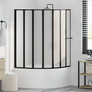 vidaXL Duschwand 168 x 140 cm Schwarz