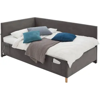 Meise Möbel meise.möbel Polsterbett Cool Cord Anthracite 120 x 200 cm