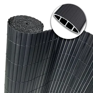 Floordirekt PVC Sichtschutzzaun 100 x 300 cm Grau