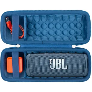 Khanka für JBL Flip 7 / Flip 6 wasserdichte tragbare Bluetooth-Lautsprecher Hartschalen-Reise-Aufbewahrungstasche, nur Koffer (Blau)