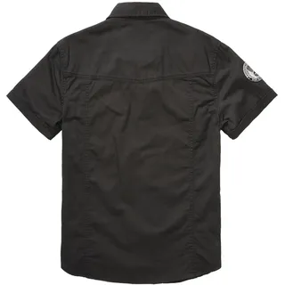 Brandit Textil Luis Vintage Kurzarmhemd Schwarz M