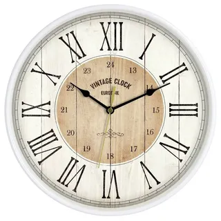 EUROTIME Quarz Wanduhr 30,5 cm 81748-07 weiß