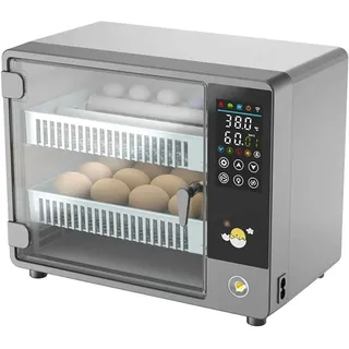 Brutautomat Vollautomatisch für 24 Eier, Inkubator mit Automatischem Wenden der Eier,Automatischer Befeuchtung,Temperaturkontrolle,Brutautomat für Hühner, Wachteln und Enten (Einzelstromversorgung)