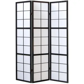 Homestyle4u Paravent Raumteiler Innen 3-teilig Holz Schwarz