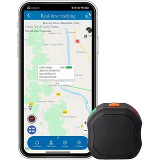 TKMARS TK109 GPS-Tracker Auto, APP & Webplattform ohne ABO, Klein Echtzeit Ortungsgerät mit SOS und Akkuladegerät, LKW Peilsender kein Entfernungsbegrenzung, SIM-Karte erforderlich