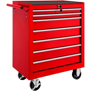 Tectake Werkzeugwagen, rot Metall, 33x79x69 cm, Freizeit, Heimwerken, Werkzeugaufbewahrung