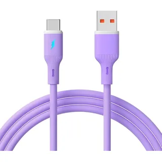 Akyga USB-Kabel USB-A Stecker, USB-C® Stecker 1m Violett AK-USB-65